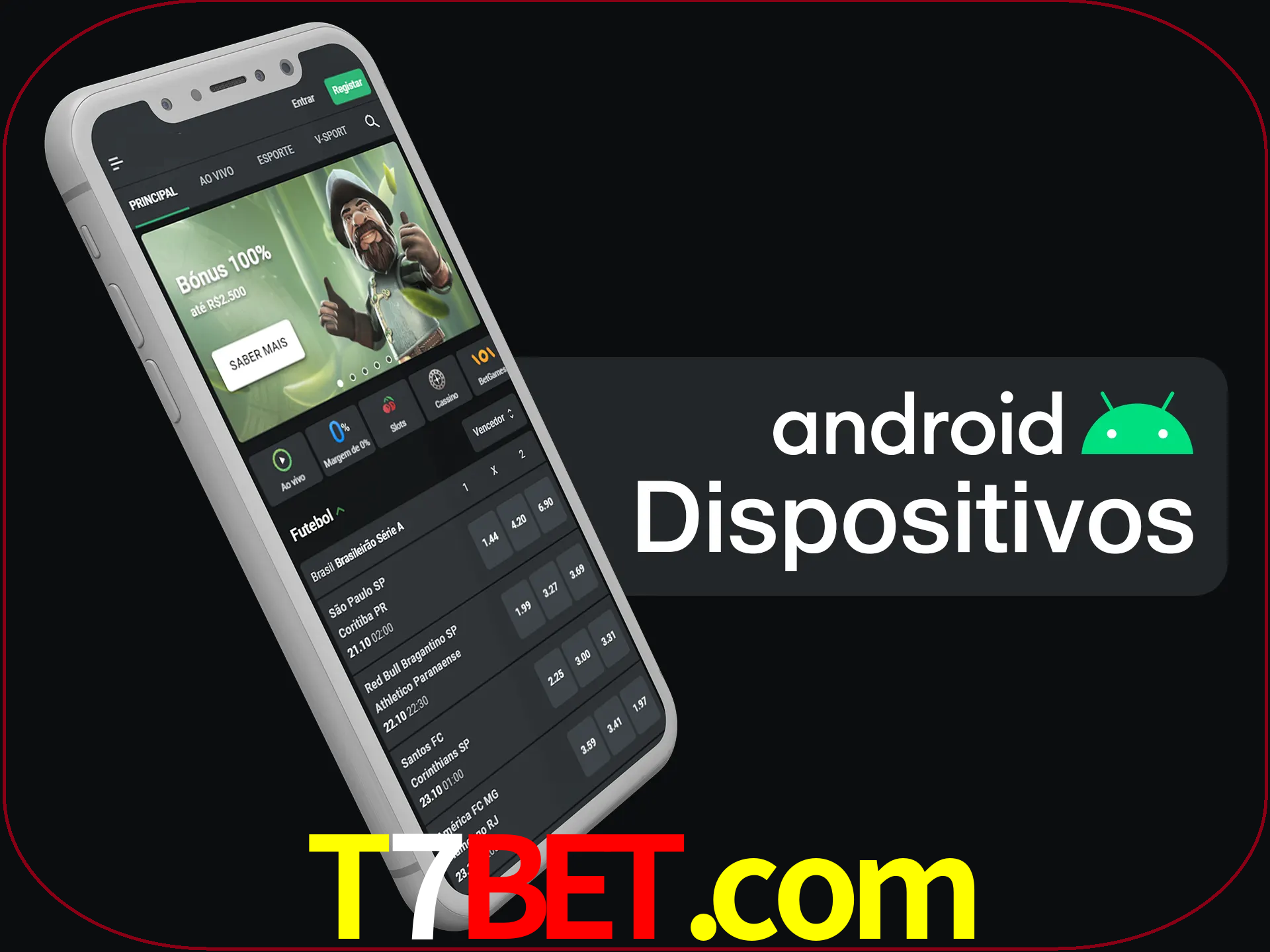 O aplicativo suporta a maioria de todos os dispositivos Android.