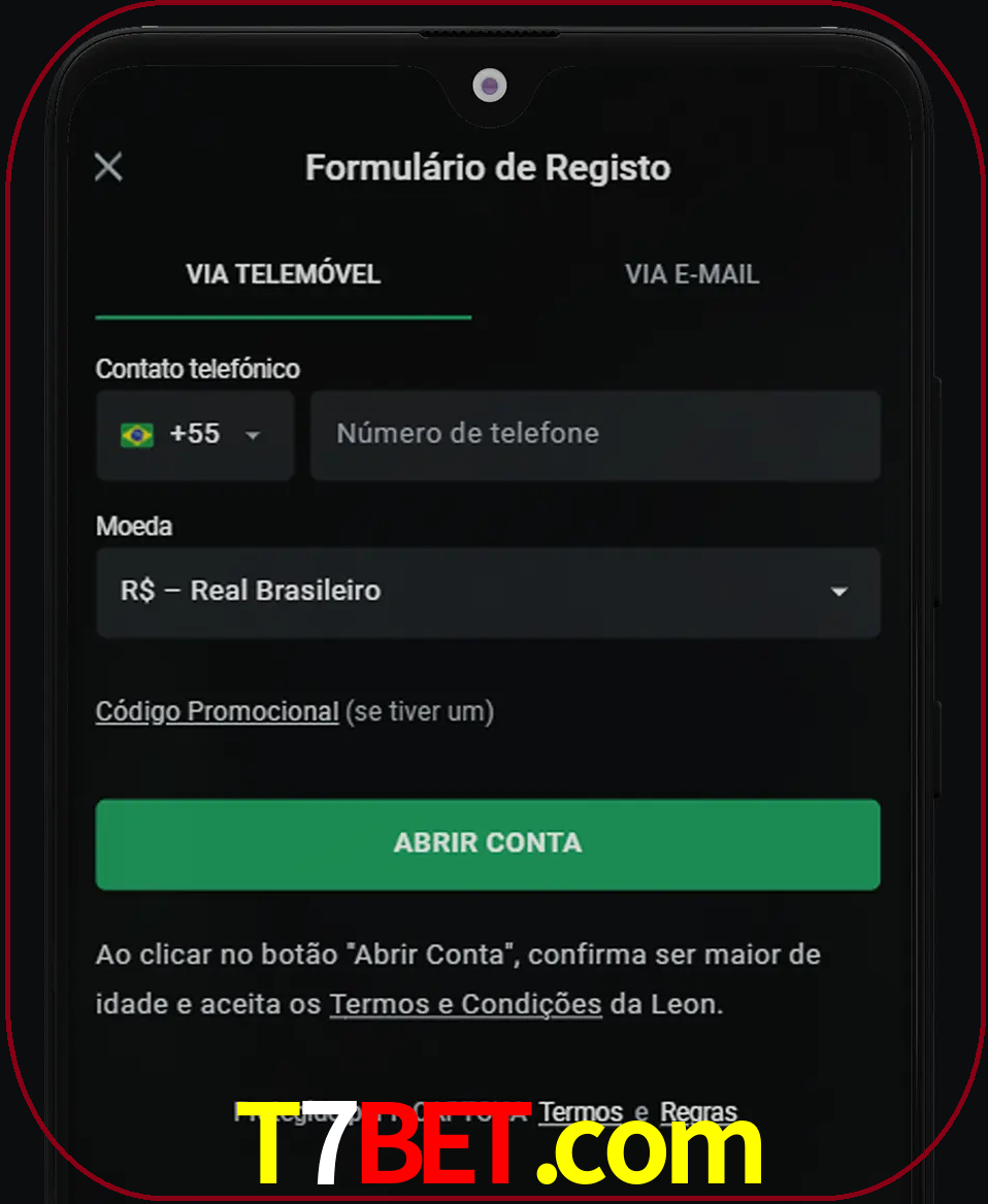 Abra o aplicativo e inicie o processo de registro.